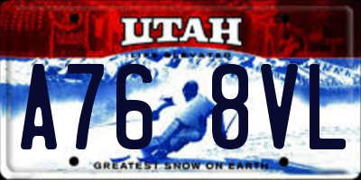 UT license plate A768VL