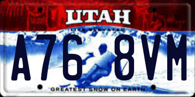 UT license plate A768VM