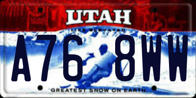 UT license plate A768WW