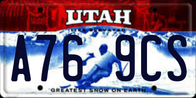 UT license plate A769CS