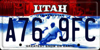 UT license plate A769FC