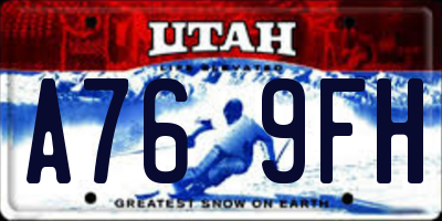 UT license plate A769FH