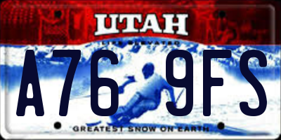 UT license plate A769FS