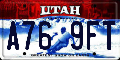 UT license plate A769FT