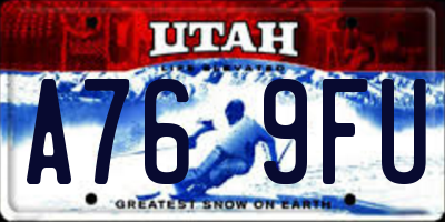 UT license plate A769FU