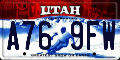 UT license plate A769FW