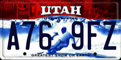 UT license plate A769FZ