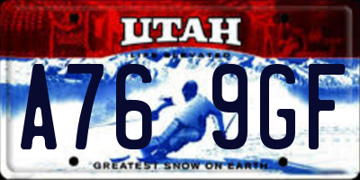 UT license plate A769GF