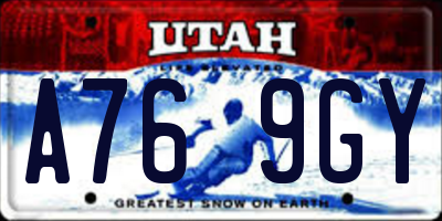 UT license plate A769GY