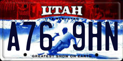 UT license plate A769HN