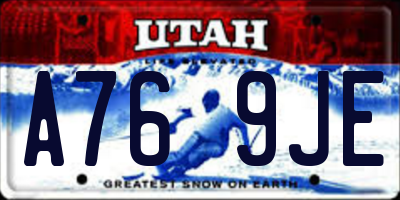 UT license plate A769JE