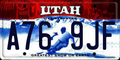 UT license plate A769JF