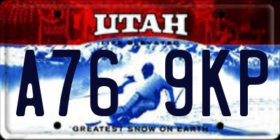 UT license plate A769KP