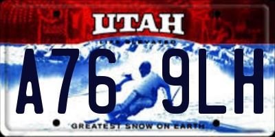 UT license plate A769LH