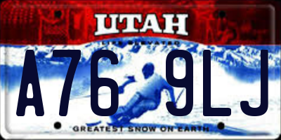 UT license plate A769LJ