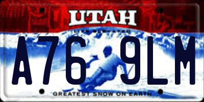 UT license plate A769LM