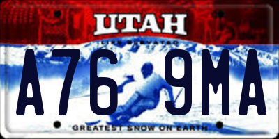 UT license plate A769MA