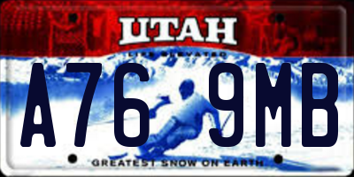 UT license plate A769MB