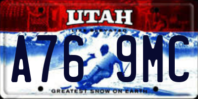 UT license plate A769MC