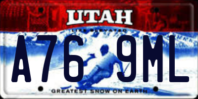 UT license plate A769ML