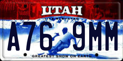 UT license plate A769MM