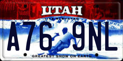 UT license plate A769NL