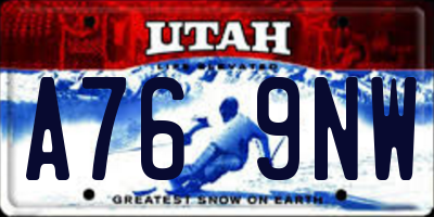 UT license plate A769NW