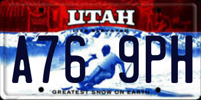 UT license plate A769PH