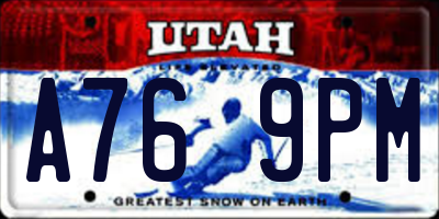 UT license plate A769PM