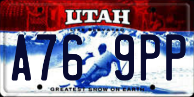 UT license plate A769PP