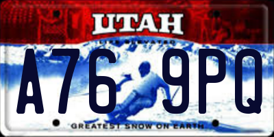 UT license plate A769PQ