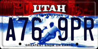 UT license plate A769PR