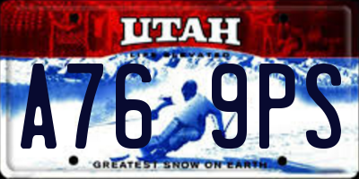UT license plate A769PS