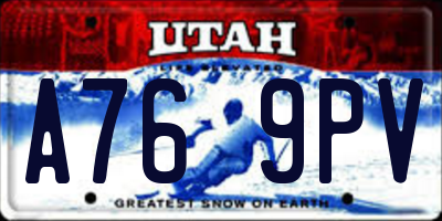 UT license plate A769PV