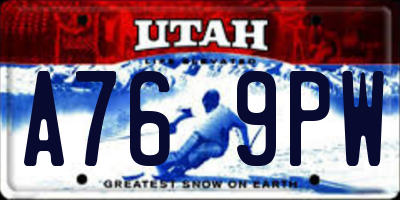 UT license plate A769PW