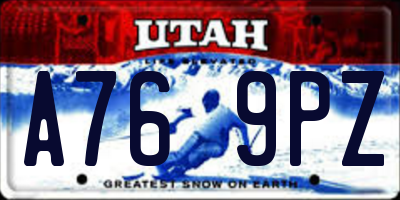 UT license plate A769PZ