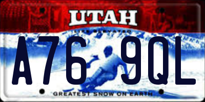 UT license plate A769QL