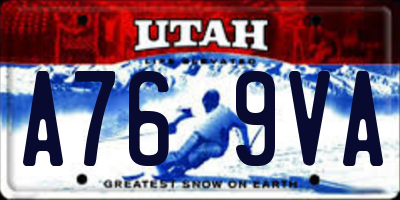 UT license plate A769VA