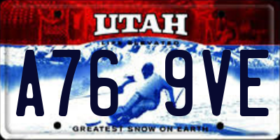 UT license plate A769VE