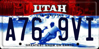 UT license plate A769VI