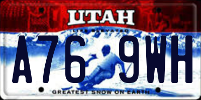 UT license plate A769WH