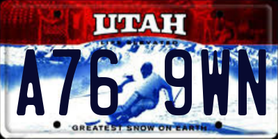 UT license plate A769WN