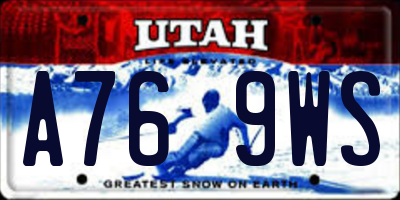 UT license plate A769WS