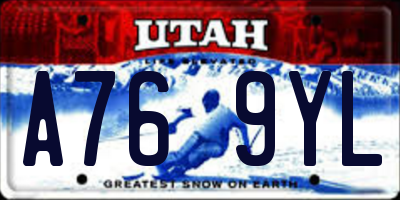 UT license plate A769YL