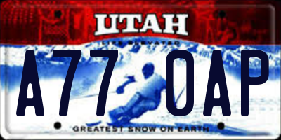 UT license plate A770AP