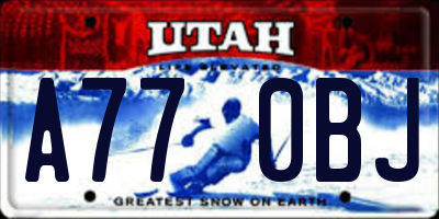 UT license plate A770BJ