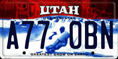 UT license plate A770BN