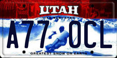 UT license plate A770CL