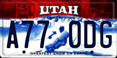 UT license plate A770DG