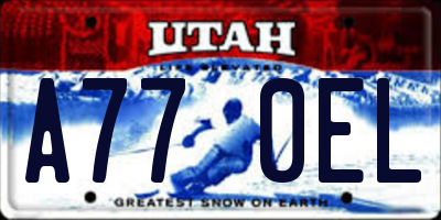 UT license plate A770EL